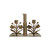 Cast Iron Flower Shaped Bookends, Gold Finish