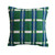18" Square Woven Indoor/Outdoor Plaid Pillow with Embroidery