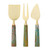 Cheese Knives with Marbled Resin Handles