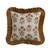 18" Square Slub Pillow with Velvet Ruffle