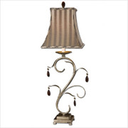 Damosel One Light Table Lamp in Silver Champagne