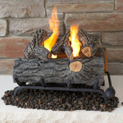 Real Flame 18" Convert-to-Gel Log Set in Oak