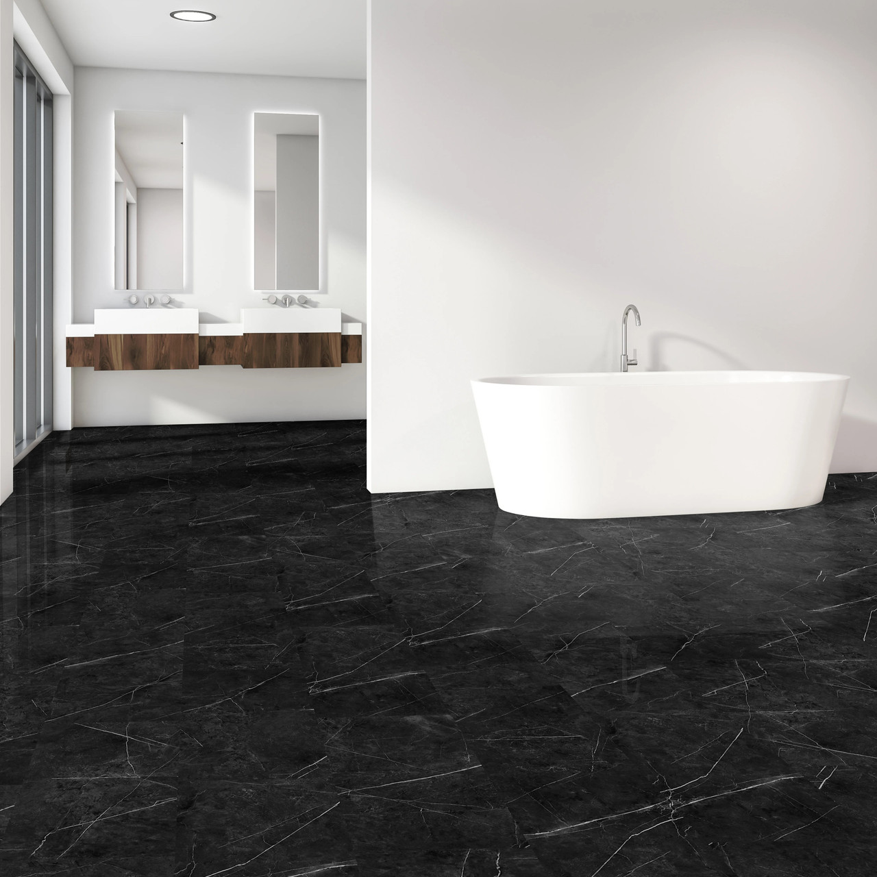 Marble Deluxe White Tile Luxury Click Vinyl Flooring 6mm