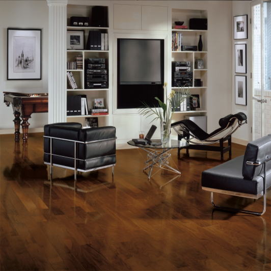 Bruce Turlington American Exotics Autumn Brown Walnut 5" E3538 Engineered Hardwood Plank Room Scene