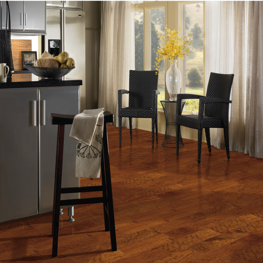 Bruce Turlington Lock & Fold Cherry 5" ECH Engineered Hardwood Plank Room Scene