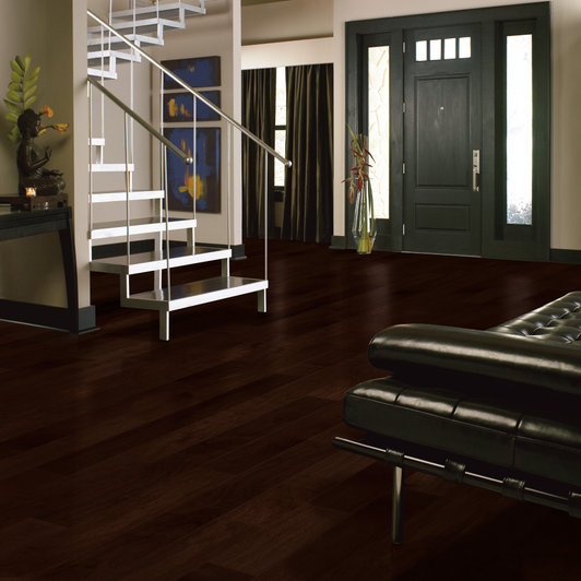 Bruce Turlington Lock & Fold Walnut  5" EWT Engineered Hardwood Plank Room Scene