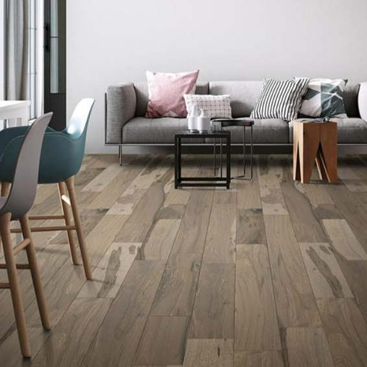 Indus Parquet Brazilian Pecan Wirebrush Flint 5" BP12WB504 Engineered Hardwood Plank Room Scene