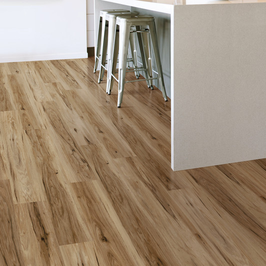 Tarkett NuGen Click Pecan Flame Claro 7" Luxury Vinyl Plank Room Scene