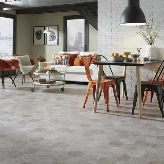 Mannington Revive Hive Gold 10038 Vinyl Sheet Flooring Room Scene