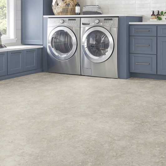 Mannington Stone Coral Bay Gold Vinyl Sheet Flooring Room Scene