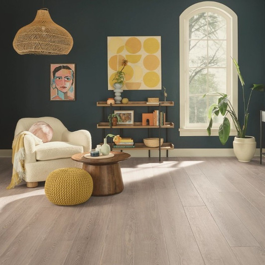 COREtec Premium Soft Step 9" VV810 Luxury Vinyl Plank - Vintage Taupe Ash Room Scene