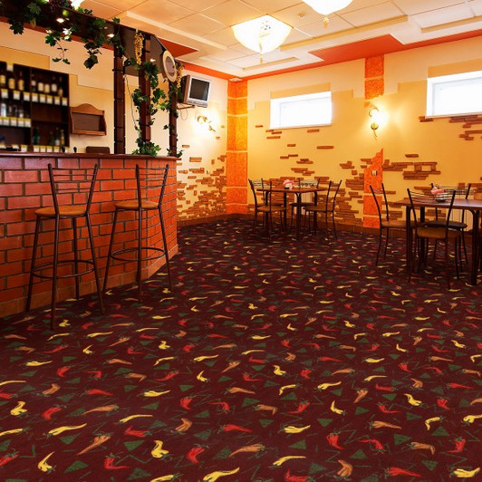 Joy Carpets Kaleidoscope Jalapeno Fiesta 32 oz. 152532 Commercial Broadloom Carpet Room Scene