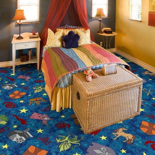 Joy Carpets Playful Patterns Mythical Kingdom 32 oz. 56132 Commercial Broadloom Carpet Room Scene
