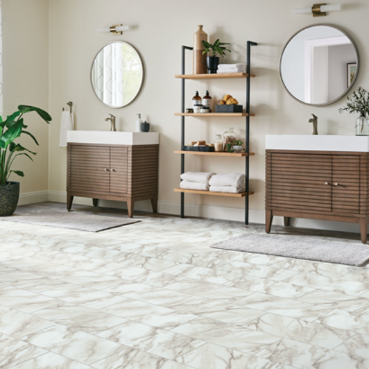 Armstrong Alterna Rossini Marble Grey Mist Engineered Tile Room Scene