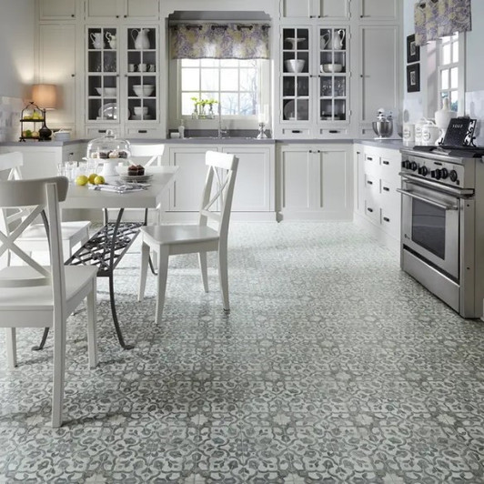 Mannington Benchmark Resilient Filigree 409 Vinyl Sheet Flooring Room Scene