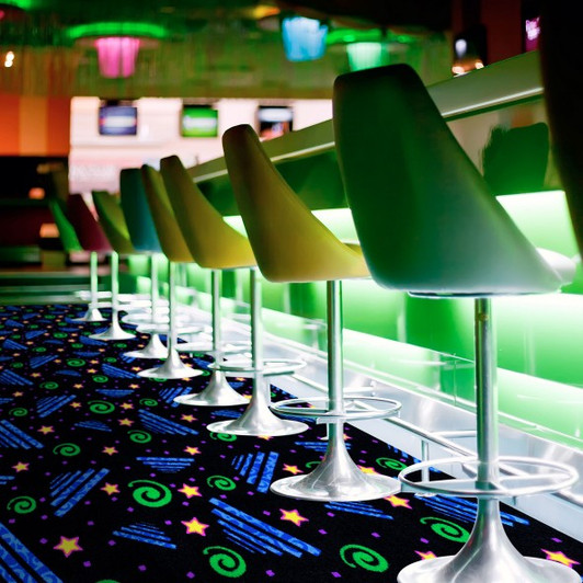 Joy Carpets Neon Lights Pogo Fluorescent 451 Commercial Broadloom Carpet Room Scene