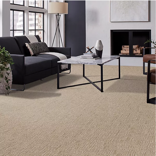 Mohawk SmartStrand Silk Natural Texture -Coastal Dune Room Scene
