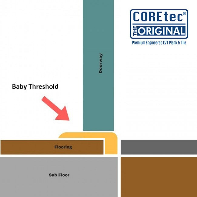 COREtec Vinyl Baby Treshold is available at Carpet