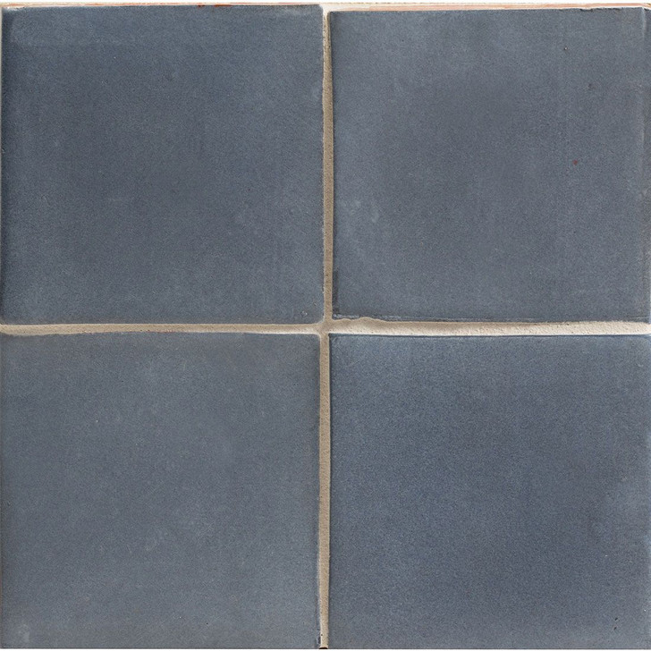 Walker Zanger Duquesa 8" x 8" Square Concrete Tile Mezzanotte Installed