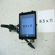 As an example, shown on a Manfrotto 785B tripod with PED-IPA10 (or PED4-IPA10-PLANET) Elevation is 14" above 8.5"x11" paper in this setup As an example, shown on a Manfrotto 785B tripod with PED-IPA10 (or PED4-IPA10-PLANET) Elevation is 14" above 8.5"x11" paper in this setup