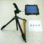 As an example, shown on a Manfrotto 785B tripod with PED-IPA10 (or PED4-IPA10-PLANET) Elevation is 14" above 8.5"x11" paper in this setup As an example, shown on a Manfrotto 785B tripod with PED-IPA10 (or PED4-IPA10-PLANET) Elevation is 14" above 8.5"x11" paper in this setup