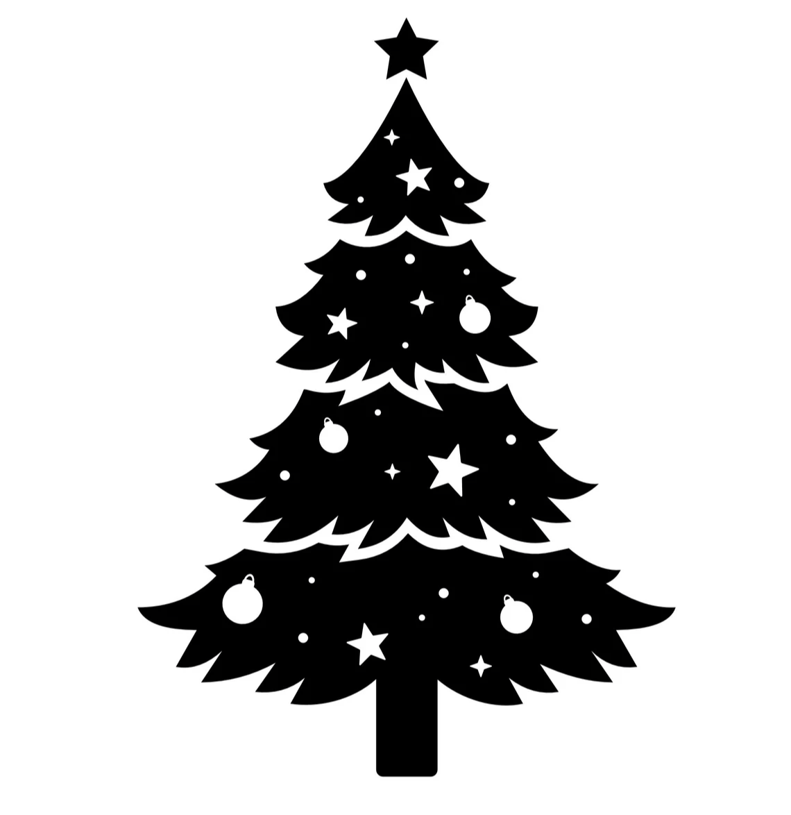 Christmas Tree Black Graphic