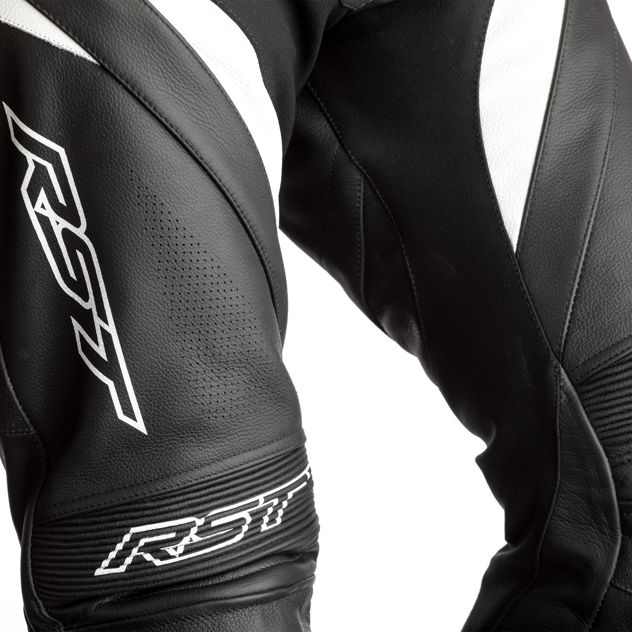 RST Tractech Evo 4 CE Mens Leather Jeans - Black / White .