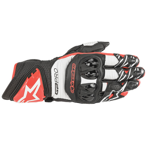 Alpinestars GP Pro R3 Leather Sports Gloves - Black / White / Bright Red