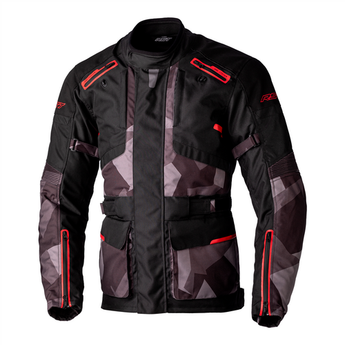 RST Endurance CE Mens Textile Jacket - Black / Camo / Red
