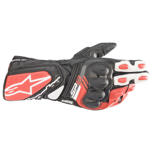 Alpinestars SP-8 V3 Leather Gloves - Black / White / Red