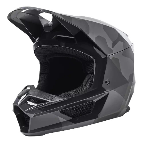 Fox Youth V1 BNKR Motocross Off-Road Helmet - Grey Camo