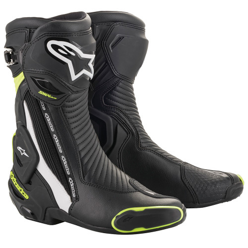 Alpinestars SMX Plus V2 Sports Boots - Black / White / Yellow Fluo