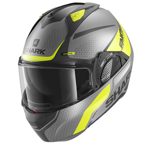 Shark Evo GT Flip Front Helmet Encke AYK - Mat Anthracite / Yellow / Black