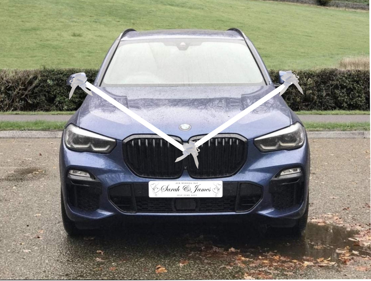 how to tie wedding ribbon to car