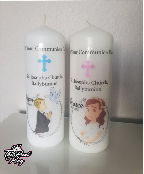 Holy Communion Candle - Boy/Girl Image