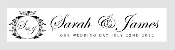 Black & White Initials Wedding Plate