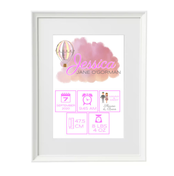 New Baby Framed Print - Pink Cloud