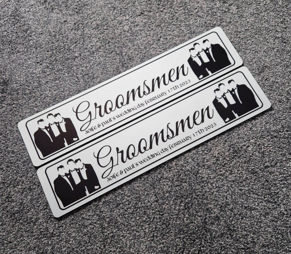 Groomsmen Wedding Number Plate 