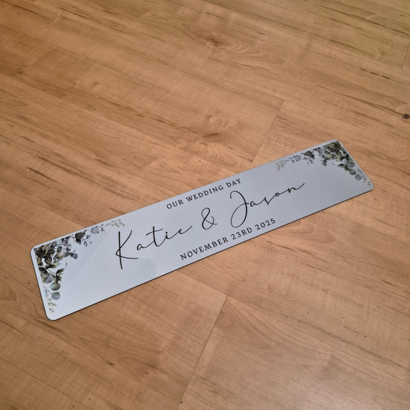 Modern Style Wedding Car Plate