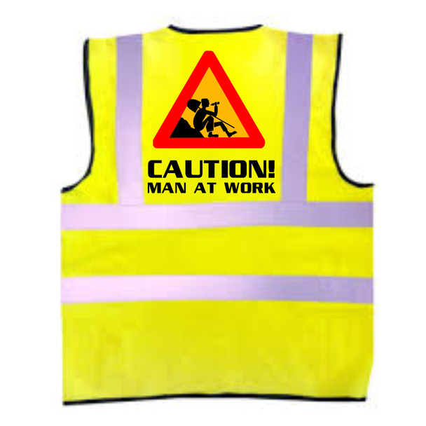 Caution Man At Work Kids Hi-Vis Vest