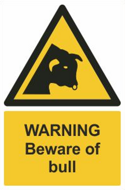 Beware of Bull Safety Sign