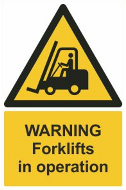 Forklifts In Ooperation Safety Sign