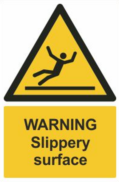 Warning Slippery Surface Safety Sign