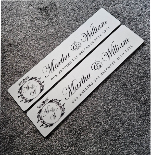 Black & White Initials Wedding Plate