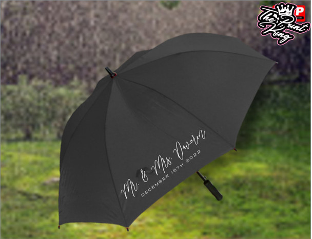 Mr & Mrs Wedding Umbrella - Black