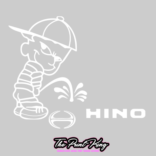 No Hino Decal 200mm White