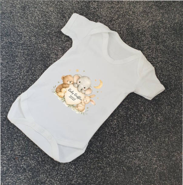 Cuddly Bear Theme Baby Announcement Babygrow