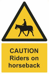 Sign Over Rider Riders On Horseback Safety Sign - THE PRINT KING