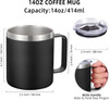 14oz Insulated Stainless Steel Coffee Mug with Lid and LF Logo