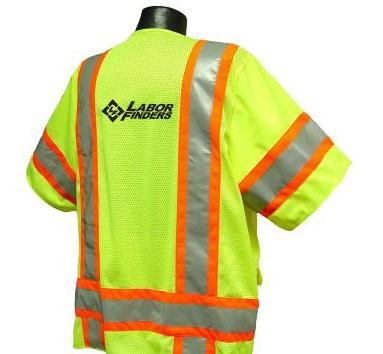 Class 3 Two Tone Safety Vest, Labor Finders logo